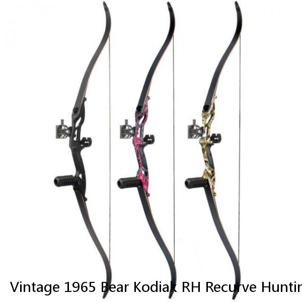 Vintage 1965 Bear Kodiak RH Recurve Hunting Bow 50 lb. 60