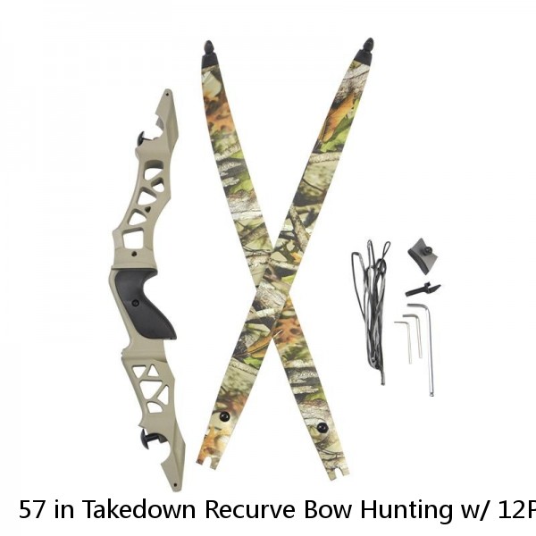 57 in Takedown Recurve Bow Hunting w/ 12Pcs Arrow Set Archery Right Left Hand